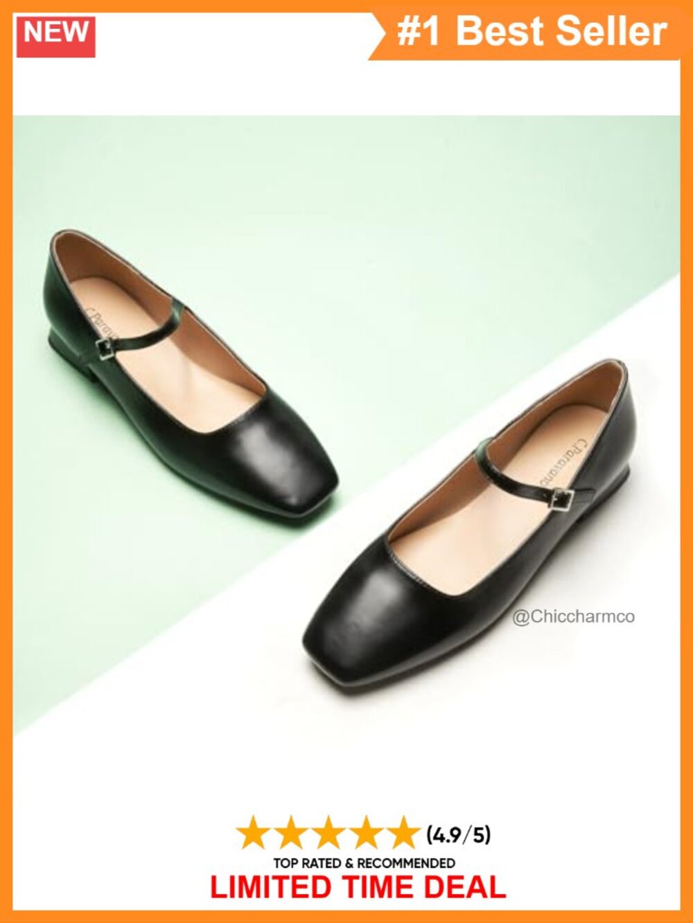 Women's Mary Jane Ballet Flats Soft Leather Memory Foam Comfortable Dressy - Picture 2 of 6